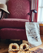 Teepee Creepers Canvas Tote Bag on chair